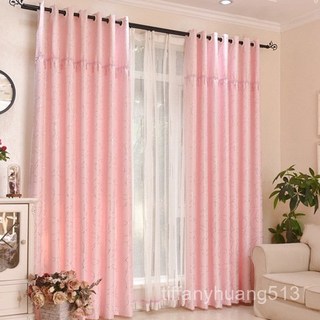 簡約現代風遮光窗簾：客廳臥室落地窗飄窗適用，臺灣熱銷特價清倉, 1.5米寬*2米高一片,白色紗（加珠邊）掛鉤式