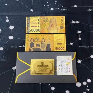 韓國粉墨BlackPink紀念鈔 樸彩英 粉絲紀念票書簽, 1個, 01樸彩英（帶信封證書送錢龜）