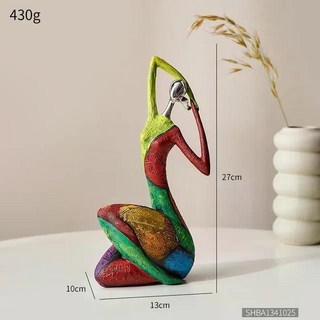 이국적인 추상 요가 아트 여자 입상 인테리어 아프로 아프리카 그림 동상 홈 거실 현대 데스크탑 장식, B