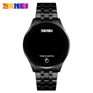 Skmei時刻美 男士簡約不鏽鋼 LED觸屏顯示電子錶 1579