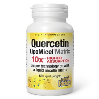 natural Factors 槲皮素 Lipomicel Matrix 10倍高吸收液態軟膠囊, 60顆, 1個