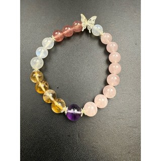 純銀蝴蝶水晶設計款手串，精緻優雅，展現個人品味