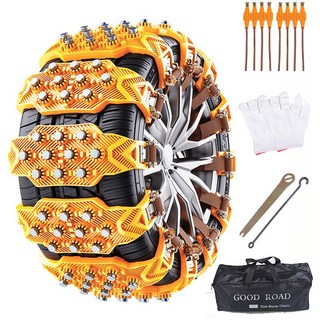 SEAMETAL 간편설치 반복사용 차량용 우레탄 스노우체인 세트 고강도 TPU, 8개