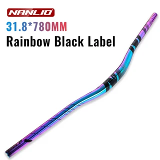 호환 Nanlio 다채로운 31.8mm MTB 라이저 핸들바 – 720/780mm 빅 스왈로우 바 산악 및 도로 자전거용 경량, 05 Nanlio oil slick BK