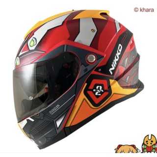 NIKKO 新世紀福音戰士 EVA 二號機 全罩式安全帽 機車騎士安全帽, 彩繪