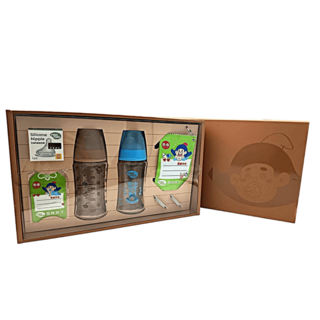 nac nac 乖乖聯名乖乖喝奶長大禮盒晶透玻璃款，人氣乖乖造型玻璃奶瓶，新生兒滿月送禮推薦, 乖乖喝奶長大禮盒, 1個