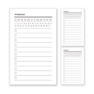 아무날 체크리스트 / 투두리스트 떡메모지 3종 세트, [ A-1 :: Check List ], 3개, 100개입
