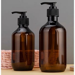 500ml 300ml 按壓瓶 塑料壓瓶 乳液瓶 洗護系列包装瓶, 茶色300ml, 1個, 茶色