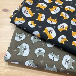 【現貨】布喜翻 台灣布 - 柴犬 台灣製 防水布 薄款全防水手作布料, 灰色,1尺（30✖️160公分，買多不裁開）, 1個