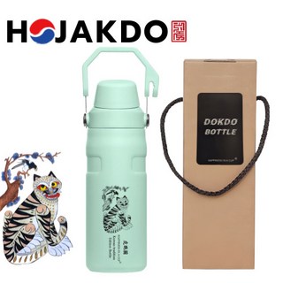 한국전통 까치와호랑이 호작도 작호도 에디션 텀블러 독도보틀 패스트플로우 450ml, 민트, 1개