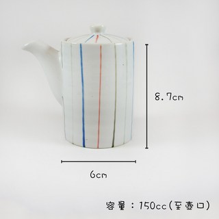 原點居家 日式條紋 油醋瓶 陶瓷 100ml/150ml/200ml, 1個, 圓弧油醋瓶150ml