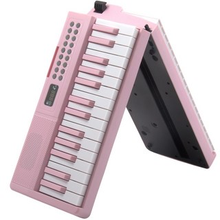 【台灣JAZZY】DP-06 可攜式折疊61鍵電子琴 丨 初學者/兒童啟蒙 內建喇叭 丨 USB供電 含提袋, 粉色, 1箱, DP-06