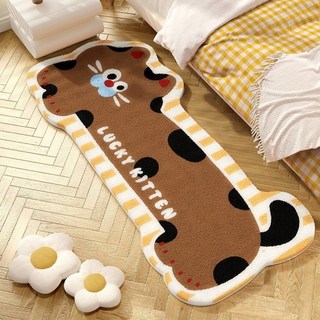 귀여운 캐릭터 카페트 부드러운 인조 캐시미어 침대 사이드 러그