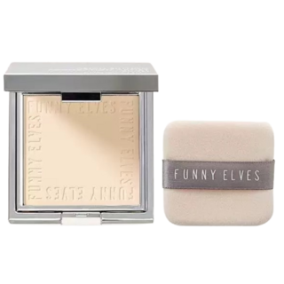 FunnyElves方里 柔焦定妝蜜粉餅 (遮瑕款) - 持久控油 保濕提亮 細緻毛孔, C1象牙白, 1個