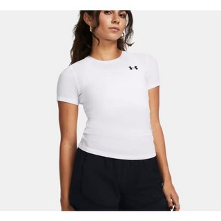 언더아머 1387562 100 화이트 여성 OG 컴프레션 히트기어 반팔 기능성 타이즈 티셔츠 657153