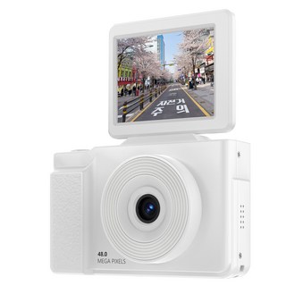 RUNHome 하이엔드 미니 디지털 카메라 여행용 인생 휴대용+64G메모리카드, H15화이트