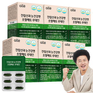 쏘팔매토 쏘팔메토 옥타코사놀 루테인 1000 전립선 건강 눈 건강 지구력 남성 영양제 알레, 30회분, 6개