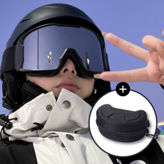 나오픽 안경병용 스노우보드 스키고글, 블랙, 1개