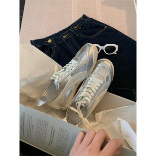 708090 여성 발편한 운동화 실버 옐로우 빈티지 스니커즈 슬립온