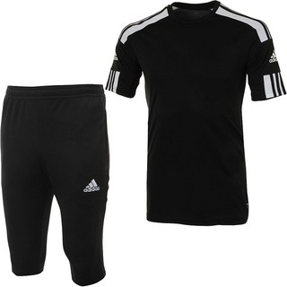 아디다스 기능성 반팔티 7부 반바지 티셔츠 운동복 세트 남여공용 트레이닝복 블랙 + ALS 마스크