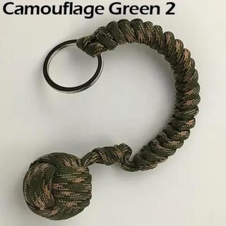 검은 원숭이의 주먹 보호 강철 볼 베어링 개인 자기 방어 랜야드 생존 열쇠 고리 야외 보안, Camouflage Green 2, 04 Camouflage Green 2