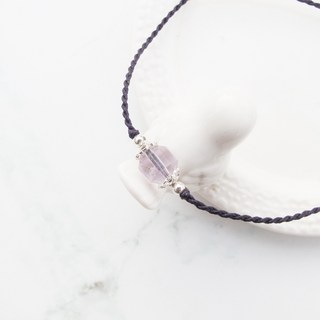 水晶蠟繩手鍊 切割水晶 正能量 C.紫水晶