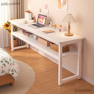 家用女生卧室長條桌 簡易出租屋靠牆長桌子 工作台陽台窄電腦桌, 單層暖白80cm,平整桌面 順暢辦公