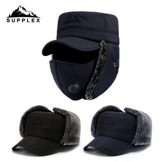 겨울 방한 안면 보호 버클 마스크 탈부착 군모 군밤 캡 남성 남자 털 융기모 귀달이 모자 서플렉스2