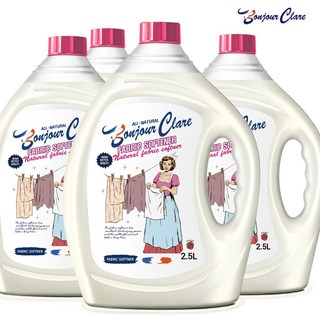 봉쥬르끌레어 퍼퓸 섬유유연제 프로방스 로즈향, 4개, 2.5L