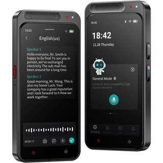 AI 음성 녹음기 무료 전사 기능이 있는 80GB 디지털 음성 녹음기 요약 AI 기술 기반 번역 온라인 오프라인 작업 134개 언어 지원 강연 및 회의용 AI 녹음기, Black