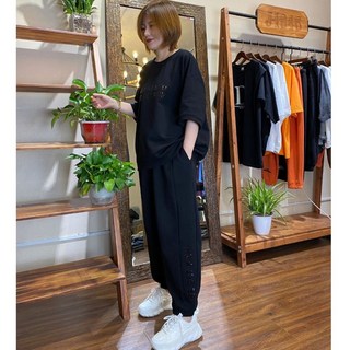 新款夏裝女款兩件式運動套裝｜寬鬆短袖+長褲休閒套裝｜透氣吸汗穿搭 a0280