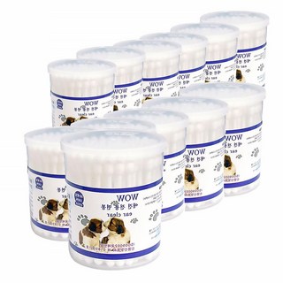 미즈누아 애견 면봉 80개 12팩 강아지귀클리너 개귀청소 강아지이어클리너 강아지귀관리