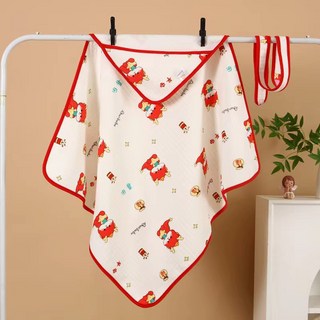 嬰兒包巾 寶寶浴巾 透氣柔軟 四季款, 保暖包被平安龍