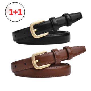 비아워게스트 여성용 얇은 가죽 벨트 2종 세트