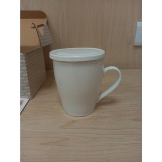 純白陶瓷附蓋馬克杯(250cc)/含蓋, 1個