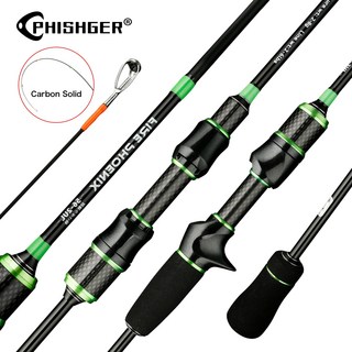 PHISHGER 캐스팅 스피닝 초경량 낚싯대 1.68 1.8m 30T 탄소 2 섹션 UL 솔리드 팁 액션 2-8g 트 캐스팅 루어 폴, 보여진 바와 같이