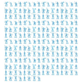 플라스틱 고대 군인 피규어 장난감 고풍 남자 검객 액션 DIY 전쟁 장면 파란색 1:72 200/세트, 기본, 1개