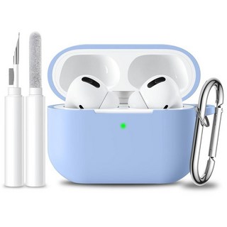 Dgege 에어팟[호환] 프로 3 케이스 커버2025용 부드러운 실리콘 전체 보호 키체인 클리너 키트 포함 여성 남성용 3대와 호환 전면 LED 표시 [호환], Airpods Pro 1/2 case, Lilac