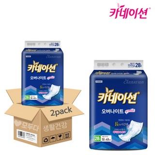 카네이션 오버나이트 6회분 성인용기저귀 2팩/3팩/4팩, 28개입, 2개