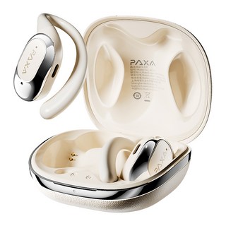 PAXA 귀걸이형 무선 블루투스 이어폰 AI 스마트 실시간 번역기 오픈형 ENC 노이즈 캔슬링 운동용 블루투스 음성 번역 이어폰 KC 03, 아이보리 레귤러