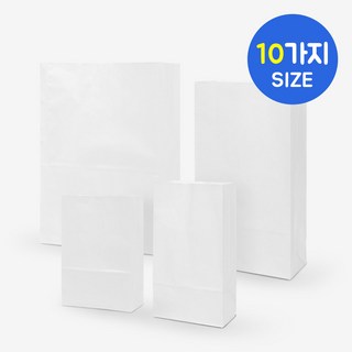 나우스팩 화이트 종이봉투 (1000장) - 10가지 사이즈, 화이트 종이봉투 8호 1000장, 1세트, 1개