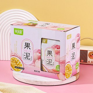 精選果醬 水果味0脂果泥果醬草莓藍莓果醬小包裝烘焙水小袋果醬口味0卡, 1個, 百香果+水蜜桃,20大包 共100條