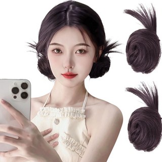 가발위드 곱창 만두 뉴스타일 당고머리 포인트 집게가발 2개 1세트, 1개, 초콜릿브라운