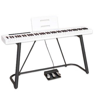 家用電子鋼琴 88鍵全音域 成人/學生/新手適用 靜音彈琴, 白色, 1個, 5290電鋼琴【專業級】