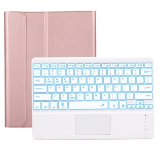적용 아이패드 애플펜슬 수납 led터치패드 트랙패드 블루투스 키보드 케이스, 로즈 골드, 아이패드 미니 4/5