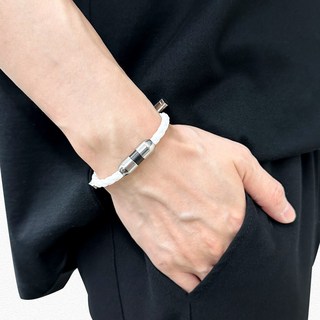 아나파 미세전류 실리콘 스트랩 건강팔찌, 화이트, 1개