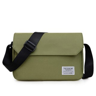 男生郵差包 時尚簡約單肩側背包 斜背包 日系郵差包 學生休閒百搭斜挎包, 綠