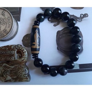 結緣品 驅凶 闢邪 擋煞 西藏火供龍麟天珠 觀世音菩薩天珠 闢邪彩虹眼黑曜石 手鍊手珠