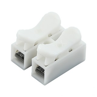 快速接線端子 接線器 電線連接器 分線器 快速接頭 二進二出 免接線 快速接線夾, 100個, 普通-白色（1個）, 普通款（白色）