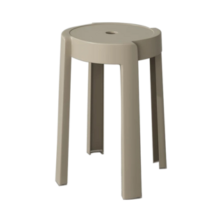 風車椅 圓凳 餐椅 風車圓凳 高腳椅 餐椅 塑膠椅 休閒椅 方凳 椅子, 超取限1張-升級款圓凳【卡其】高腳, 1件